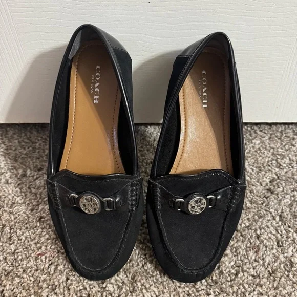 Coach Women's Black Loafers with Silver Accent Size 7 - Picture 11 of 15